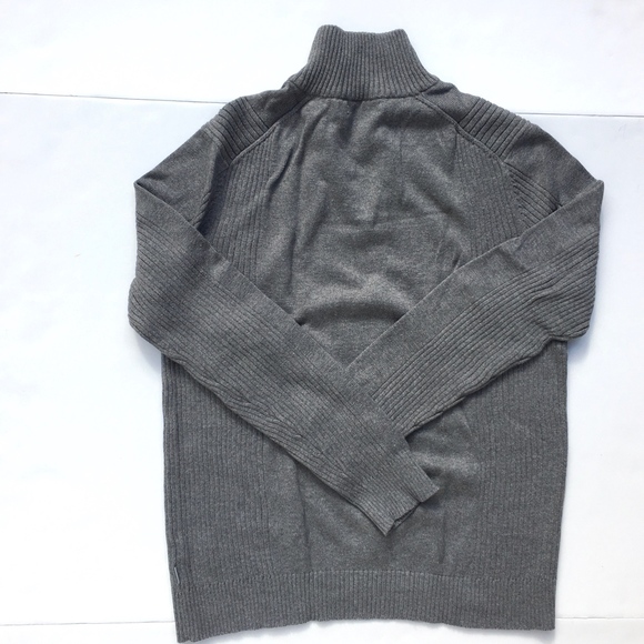 Calvin Klein Light Grey Cotton 1/4 zip sweater M - Picture 5 of 7
